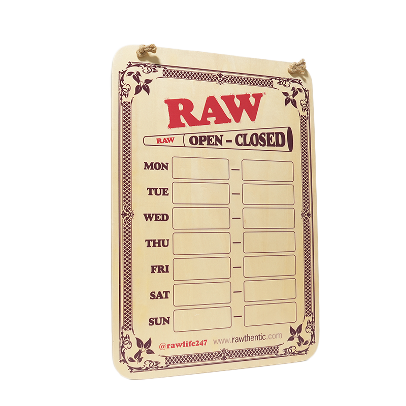 RAW Wooden Open/Closed Sign